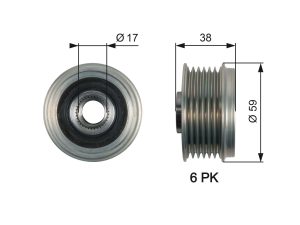 Fulie alternator KIA OPTIMA (FSGDS6B) 2.0 benzina 170 cai GATES OAP7168
