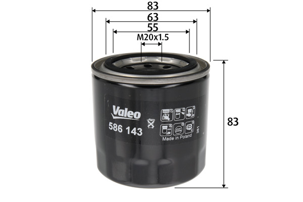 Filtru ulei KIA CEED (JD) 1.6 GT benzina 204 cai VALEO 586143