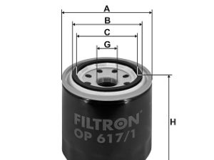 Filtru ulei KIA VENGA (YN) 1.6 CVVT benzina 125 cai FILTRON OP 617/1
