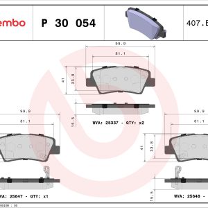 Placute frana KIA OPTIMA (FSGDS6B) 2.0 CVVT benzina 165 cai BREMBO P 30 054