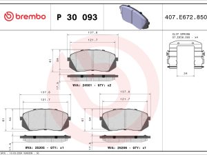 Placute frana KIA XCEED (CD) 1.5 T-GDi MHEV benzina/elector 160 cai BREMBO P 30 093