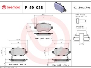 Placute frana KIA VENGA (YN) 1.4 CVVT benzina 90 cai BREMBO P 59 038X