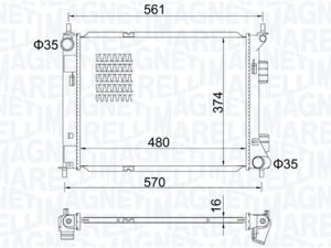 Radiator racire motor KIA VENGA (YN) 1.4 CRDi 90 diesel 90 cai MAGNETI MARELLI 350213204500