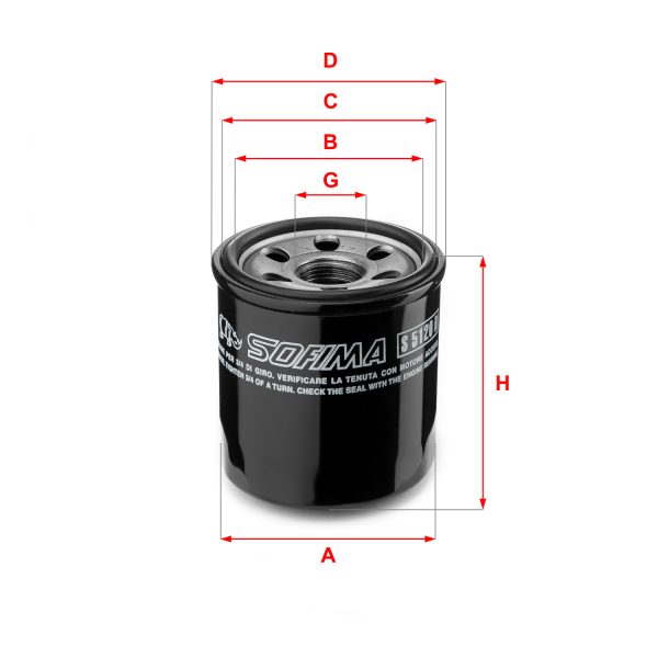 Filtru ulei KIA PRO CEED (JD) 1.4 MPI benzina 101 cai SOFIMA S 5120 R