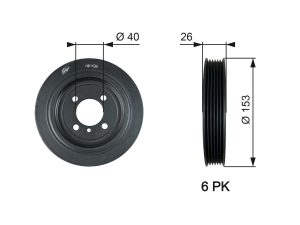 Fulie curea arbore cotit KIA CEED hatchback (ED) 2.0 CRDi 140 diesel 140 cai GATES TVD1129