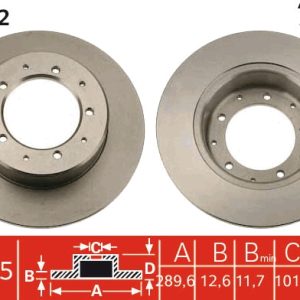 Disc frana LAND ROVER DEFENDER Station Wagon (L316) 2.5 Td5 4x4 (L316) diesel 122 cai TRW DF1802