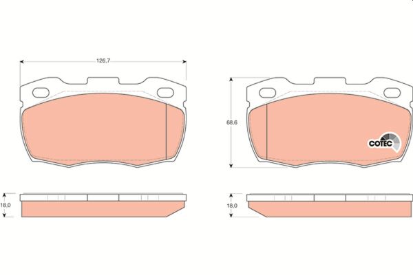 Placute frana LAND ROVER DEFENDER Cabrio (L316) 2.5 Td5 4x4 (L316) diesel 122 cai TRW GDB1452