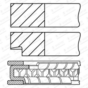 Set segmenti piston LAND ROVER DEFENDER Station Wagon (L663) P500 4x4 benzina 500 cai GOETZE ENGINE 08-452200-00