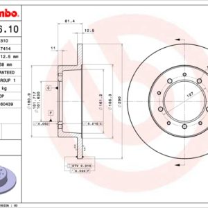 Disc frana LAND ROVER DEFENDER Station Wagon (L316) 3.9 V8 4x4 (L316) benzina 185 cai BREMBO 08.5316.10