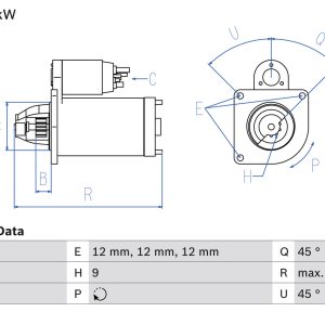 Electromotor LAND ROVER DEFENDER Cabrio (L316) 2.5 D 4x4 (L316) diesel 69 cai BOSCH 0 986 016 210