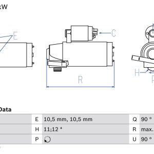 Electromotor LAND ROVER DEFENDER platou / sasiu (L316) 2.4 TD4 4x4 diesel 122 cai BOSCH 0 986 021 810
