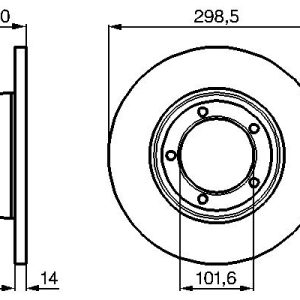 Disc frana LAND ROVER DEFENDER Cabrio (L316) 2.4 Td4 4x4 (L317) diesel 122 cai BOSCH 0 986 478 827