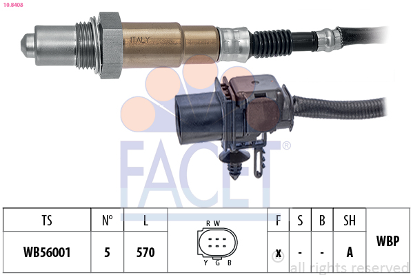 Sonda Lambda LAND ROVER DEFENDER Cabrio (L316) 2.2 Td4 4x4 (L317) diesel 122 cai FACET 10.8408