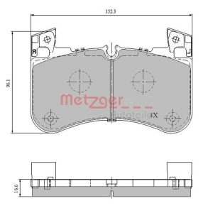 Placute frana LAND ROVER DEFENDER Station Wagon (L663) D200 MHEV 4x4 Diesel/electro 200 cai METZGER 1170947