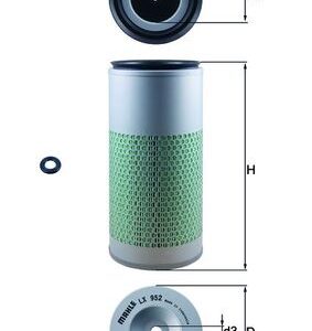 Filtru aer LAND ROVER DEFENDER Station Wagon (L316) 2.5 D 4x4 (L316) diesel 69 cai MAHLE ORIGINAL LX 952