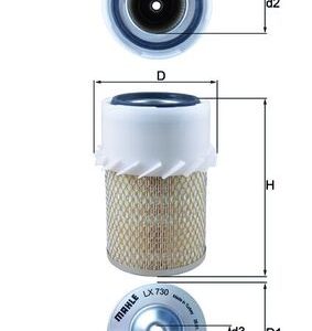 Filtru aer LAND ROVER DEFENDER Station Wagon (L316) 2.5 4x4 benzina 83 cai MAHLE ORIGINAL LX 730