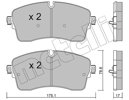 Placute frana LAND ROVER DEFENDER Station Wagon (L663) D200 MHEV 4x4 Diesel/electro 200 cai METELLI 22-1250-0