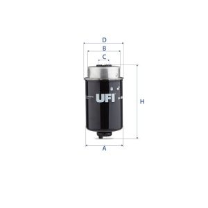Filtru combustibil LAND ROVER DEFENDER Pick Up (L316) 2.4 Td4 4x4 (L317) diesel 122 cai UFI 24.464.00