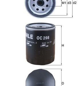 Filtru ulei LAND ROVER DEFENDER Station Wagon (L316) 2.5 Td5 4x4 (L316) diesel 122 cai MAHLE ORIGINAL OC 298