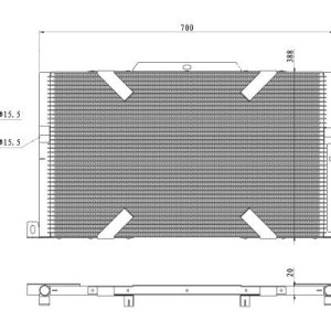Condensator climatizare LAND ROVER DEFENDER Pick Up (L316) 2.4 Td4 4x4 (L317) diesel 122 cai NRF 350489