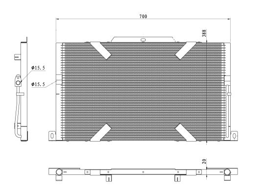 Condensator climatizare LAND ROVER DEFENDER Station Wagon (L316) 2.2 Td4 4x4 (L316) diesel 122 cai NRF 350489