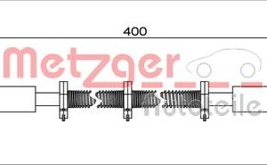 Furtun frana LAND ROVER DEFENDER Station Wagon (L316) 2.2 Td4 4x4 (L316) diesel 122 cai METZGER 4111748