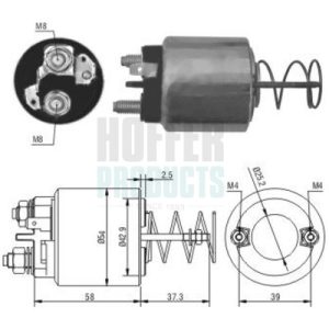 Solenoid electromotor LAND ROVER DEFENDER Station Wagon (L316) 2.5 D 4x4 (L316) diesel 69 cai HOFFER 46053