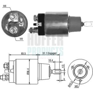 Solenoid electromotor LAND ROVER DEFENDER Station Wagon (L316) 2.5 D 4x4 (L316) diesel 69 cai HOFFER 46066