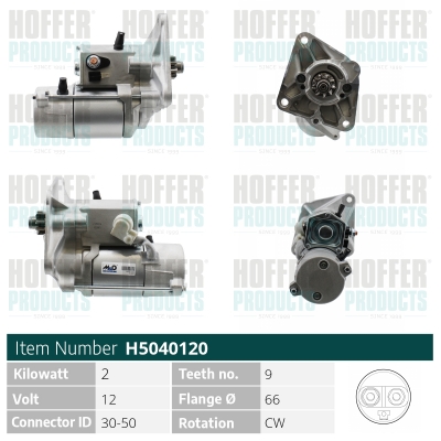 Electromotor LAND ROVER DEFENDER Cabrio (L316) 2.5 Td5 4x4 (L316) diesel 122 cai HOFFER H5040120