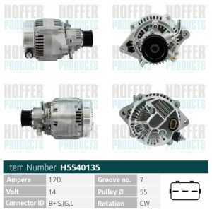 Alternator LAND ROVER DEFENDER Cabrio (L316) 2.5 Td5 4x4 (L316) diesel 122 cai HOFFER H5540135