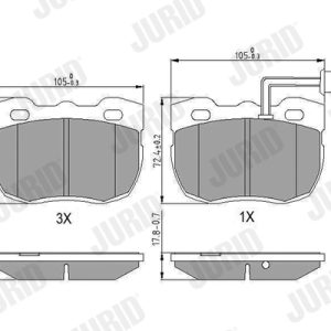 Placute frana LAND ROVER DEFENDER Station Wagon (L316) 2.5 D 4x4 (L316) diesel 69 cai JURID 571439J