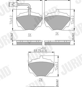 Placute frana LAND ROVER DEFENDER Station Wagon (L316) 2.5 4x4 benzina 83 cai JURID 571440J