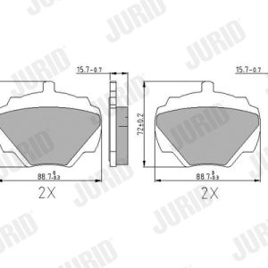 Placute frana LAND ROVER DEFENDER Station Wagon (L316) 2.2 Td4 4x4 (L316) diesel 150 cai JURID 571803J