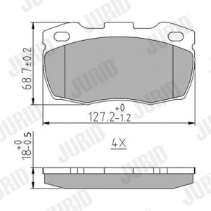 Placute frana LAND ROVER DEFENDER platou / sasiu (L316) 2.2 Td4 4x4 (L317) diesel 122 cai JURID 571827J