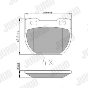 Placute frana LAND ROVER DEFENDER Cabrio (L316) 2.5 D 4x4 (L316) diesel 69 cai JURID 572494J