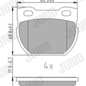 Placute frana LAND ROVER DEFENDER Cabrio (L316) 2.5 D 4x4 (L316) diesel 69 cai JURID 573644J