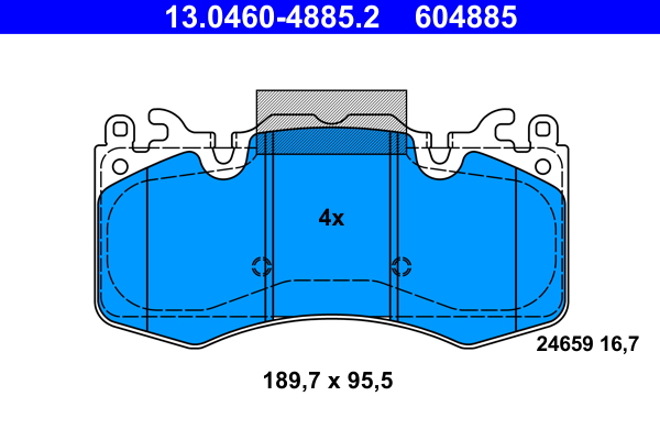 Placute frana LAND ROVER DEFENDER Van (L663) 2.0 P300 Si4 4x4 benzina 300 cai ATE 13.0460-4885.2