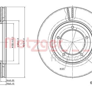 Disc frana LAND ROVER DEFENDER platou / sasiu (L316) 2.4 TD4 4x4 diesel 122 cai METZGER 6110988
