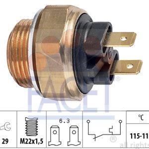 Comutator temperatura ventilator radiator LAND ROVER DEFENDER Cabrio (L316) 2.5 TDI 4x4 (L316) diesel 113 cai FACET 7.5135