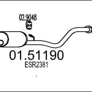 Toba esapamet intermediara LAND ROVER DEFENDER Station Wagon (L316) 2.5 TDI 4x4 (L316) diesel 113 cai MTS 01.51190