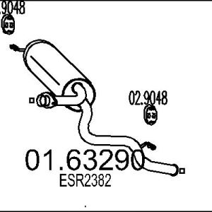 Toba esapament finala LAND ROVER DEFENDER Station Wagon (L316) 2.5 TDI 4x4 (L316) diesel 113 cai MTS 01.63290
