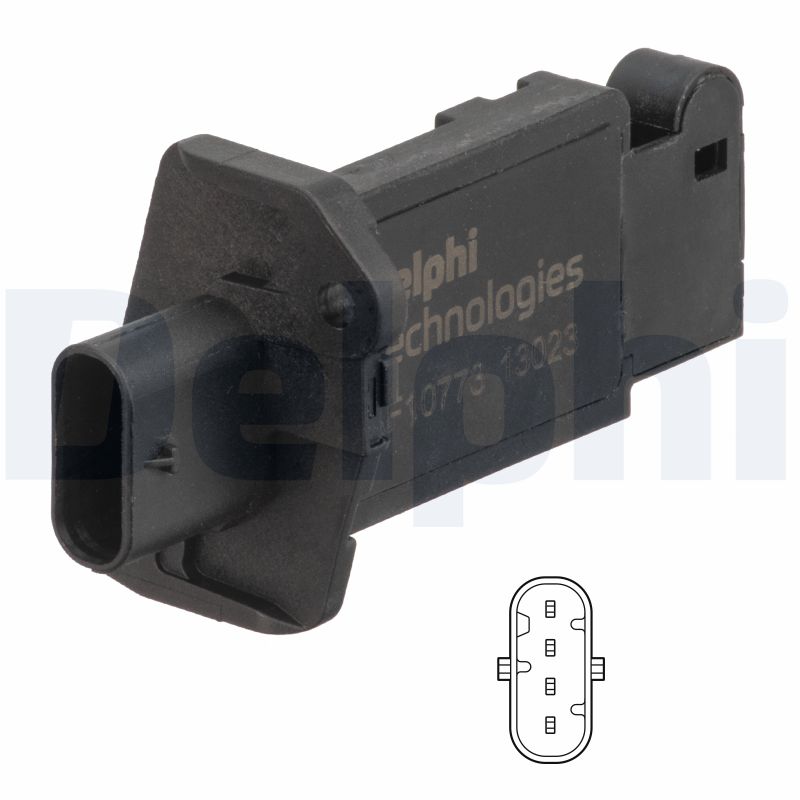 Senzor debit aer LAND ROVER DEFENDER Van (L663) 3.0 D200 MHEV 4x4 Diesel/electro 200 cai DELPHI AF10773-12B1