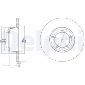 Disc frana LAND ROVER DEFENDER Station Wagon (L316) 2.4 Td4 4x4 (L316) diesel 122 cai DELPHI BG2297