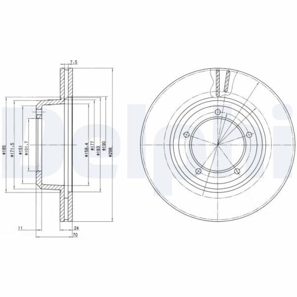 Disc frana LAND ROVER DEFENDER Pick Up (L316) 2.2 Td4 4x4 (L317) diesel 122 cai DELPHI BG2612C