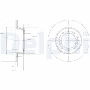 Disc frana LAND ROVER DEFENDER Cabrio (L316) 2.2 Td4 4x4 (L317) diesel 122 cai DELPHI BG2799