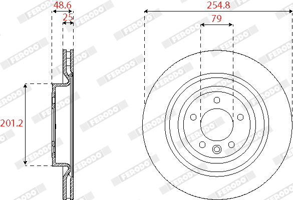 Disc frana LAND ROVER DEFENDER Van (L663) 2.0 D200 SD4 4x4 diesel 200 cai FERODO DDF2550C-1