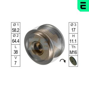 Fulie alternator LAND ROVER DEFENDER Pick Up (L316) 2.4 Td4 4x4 (L317) diesel 122 cai ERA ZN5452