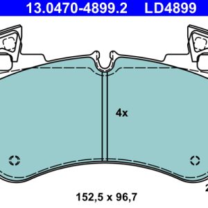 Placute frana LAND ROVER DEFENDER Van (L663) 3.0 D300 MHEV 4x4 Diesel/electro 300 cai ATE 13.0470-4899.2