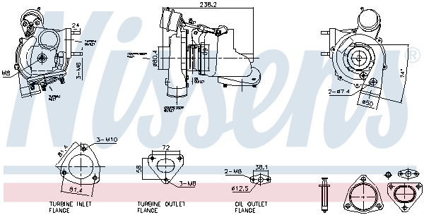 Compresor sistem de supraalimentare LAND ROVER DEFENDER Station Wagon (L316) 2.5 Td5 4x4 (L316) diesel 122 cai NISSENS 93730