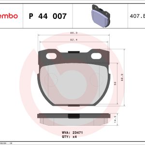 Placute frana LAND ROVER DEFENDER Station Wagon (L316) 3.9 V8 4x4 (L316) benzina 185 cai BREMBO P 44 007